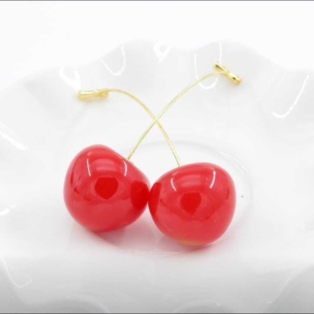 Red Cherry Drop Earrings
